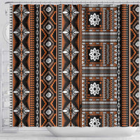 Fiji Masi Tapa Pattern Orange Shower Curtain - Polynesian Pride
