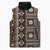 Fiji Masi Tapa Pattern Orange Sleeveless Puffer Jacket - Polynesian Pride
