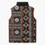 Fiji Masi Tapa Pattern Orange Sleeveless Puffer Jacket - Polynesian Pride