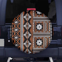 Fiji Masi Tapa Pattern Orange Spare Tire Cover - Polynesian Pride