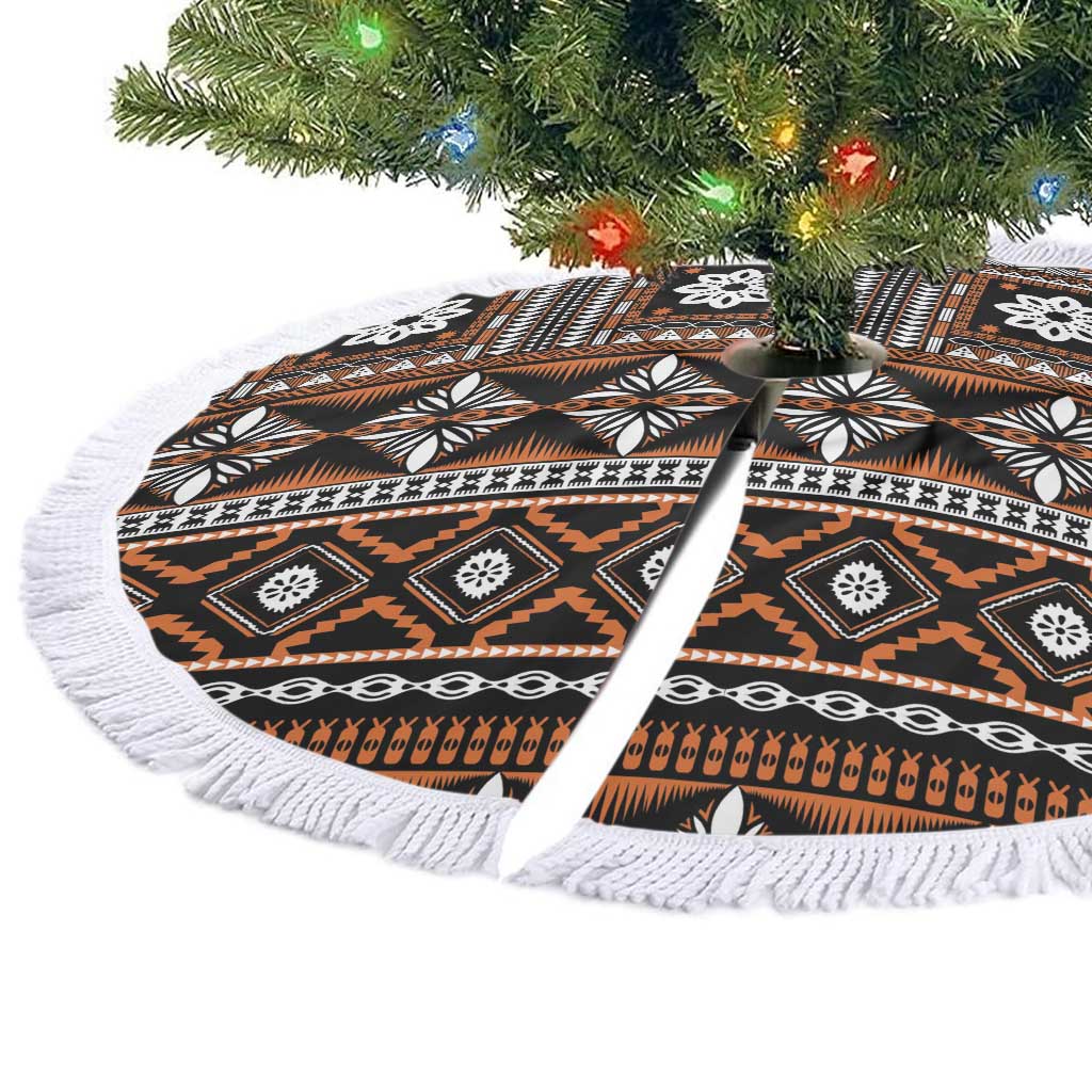 Fiji Masi Tapa Pattern Orange Tree Skirt - Polynesian Pride