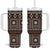Fiji Masi Tapa Pattern Orange Tumbler With Handle - Polynesian Pride