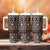 Fiji Masi Tapa Pattern Orange Tumbler With Handle - Polynesian Pride
