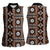 Fiji Masi Tapa Pattern Orange Women Sleeveless Polo Shirt - Polynesian Pride