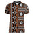 Fiji Masi Tapa Pattern Orange Women V-Neck T-Shirt - Polynesian Pride