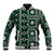 Fiji Masi Tapa Pattern Green Baseball Jacket - Polynesian Pride