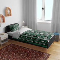 Fiji Masi Tapa Pattern Green Bedding Set - Polynesian Pride