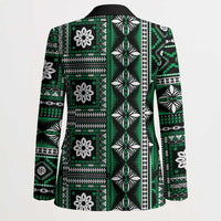 Fiji Masi Tapa Pattern Green Blazer - Polynesian Pride