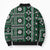 Fiji Masi Tapa Pattern Green Bomber Puffer Jacket - Polynesian Pride