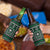 Fiji Masi Tapa Pattern Green 4 in 1 Can Cooler Tumbler - Polynesian Pride