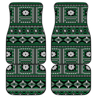 Fiji Masi Tapa Pattern Green Car Mats - Polynesian Pride