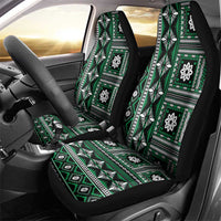 Fiji Masi Tapa Pattern Green Car Seat Cover - Polynesian Pride