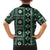 Fiji Masi Tapa Pattern Green Family Matching Off The Shoulder Long Sleeve Dress and Hawaiian Shirt - Polynesian Pride