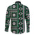 Fiji Masi Tapa Pattern Green Family Matching Off The Shoulder Long Sleeve Dress and Hawaiian Shirt - Polynesian Pride