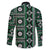 Fiji Masi Tapa Pattern Green Family Matching Off Shoulder Short Dress and Hawaiian Shirt - Polynesian Pride