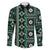 Fiji Masi Tapa Pattern Green Family Matching Short Sleeve Bodycon Dress and Hawaiian Shirt - Polynesian Pride