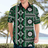 Fiji Masi Tapa Pattern Green Hawaiian Shirt - Polynesian Pride