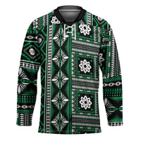 Fiji Masi Tapa Pattern Green Hockey Jersey - Polynesian Pride