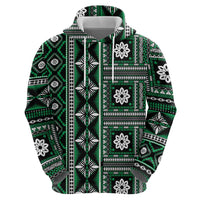Fiji Masi Tapa Pattern Green Hoodie - Polynesian Pride