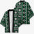 Fiji Masi Tapa Pattern Green Kimono - Polynesian Pride