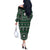 Fiji Masi Tapa Pattern Green Off The Shoulder Long Sleeve Dress - Polynesian Pride