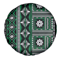 Fiji Masi Tapa Pattern Green Spare Tire Cover - Polynesian Pride
