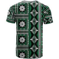 Fiji Masi Tapa Pattern Green T Shirt - Polynesian Pride
