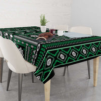 Fiji Masi Tapa Pattern Green Tablecloth - Polynesian Pride