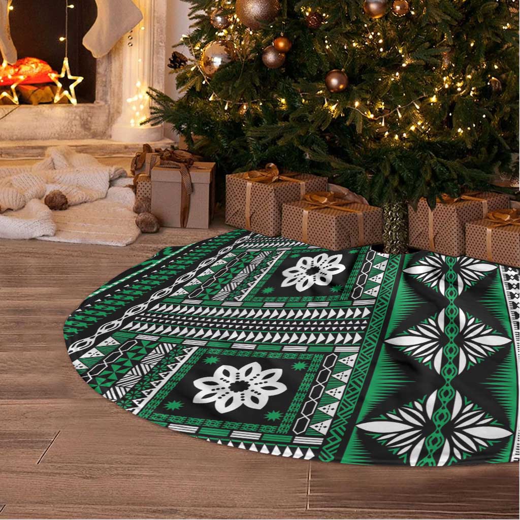 Fiji Masi Tapa Pattern Green Tree Skirt - Polynesian Pride