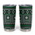 Fiji Masi Tapa Pattern Green Tumbler Cup - Polynesian Pride