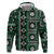 Fiji Masi Tapa Pattern Green Zip Hoodie - Polynesian Pride