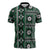 Fiji Masi Tapa Pattern Green Zipper Polo Shirt - Polynesian Pride