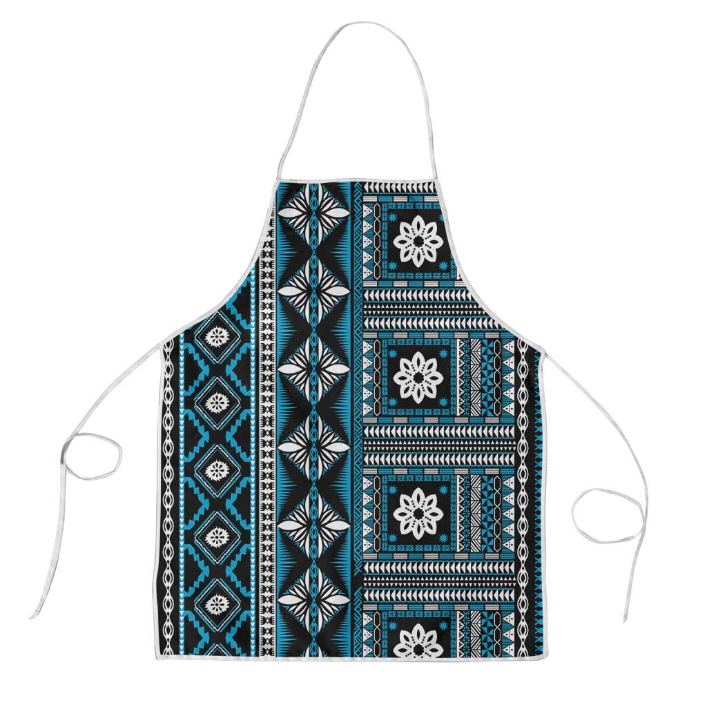 Fiji Masi Tapa Pattern Blue Apron - Polynesian Pride