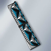 Fiji Masi Tapa Pattern Blue Auto Sun Shade - Polynesian Pride