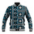 Fiji Masi Tapa Pattern Blue Baseball Jacket - Polynesian Pride