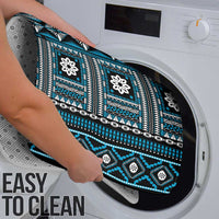 Fiji Masi Tapa Pattern Blue Bathroom Set - Polynesian Pride