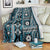 Fiji Masi Tapa Pattern Blue Blanket - Polynesian Pride