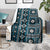 Fiji Masi Tapa Pattern Blue Blanket - Polynesian Pride