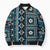 Fiji Masi Tapa Pattern Blue Bomber Puffer Jacket - Polynesian Pride