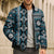 Fiji Masi Tapa Pattern Blue Bomber Puffer Jacket - Polynesian Pride