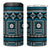 Fiji Masi Tapa Pattern Blue 4 in 1 Can Cooler Tumbler - Polynesian Pride