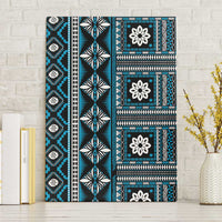 Fiji Masi Tapa Pattern Blue Canvas Wall Art - Polynesian Pride