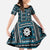 Fiji Masi Tapa Pattern Blue Family Matching Long Sleeve Bodycon Dress and Hawaiian Shirt - Polynesian Pride