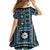 Fiji Masi Tapa Pattern Blue Family Matching Long Sleeve Bodycon Dress and Hawaiian Shirt - Polynesian Pride