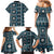 Fiji Masi Tapa Pattern Blue Family Matching Mermaid Dress and Hawaiian Shirt - Polynesian Pride