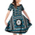 Fiji Masi Tapa Pattern Blue Family Matching Off Shoulder Short Dress and Hawaiian Shirt - Polynesian Pride