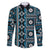 Fiji Masi Tapa Pattern Blue Family Matching Short Sleeve Bodycon Dress and Hawaiian Shirt - Polynesian Pride