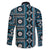 Fiji Masi Tapa Pattern Blue Family Matching Short Sleeve Bodycon Dress and Hawaiian Shirt - Polynesian Pride