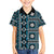 Fiji Masi Tapa Pattern Blue Family Matching Short Sleeve Bodycon Dress and Hawaiian Shirt - Polynesian Pride