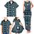 Fiji Masi Tapa Pattern Blue Family Matching Tank Maxi Dress and Hawaiian Shirt - Polynesian Pride
